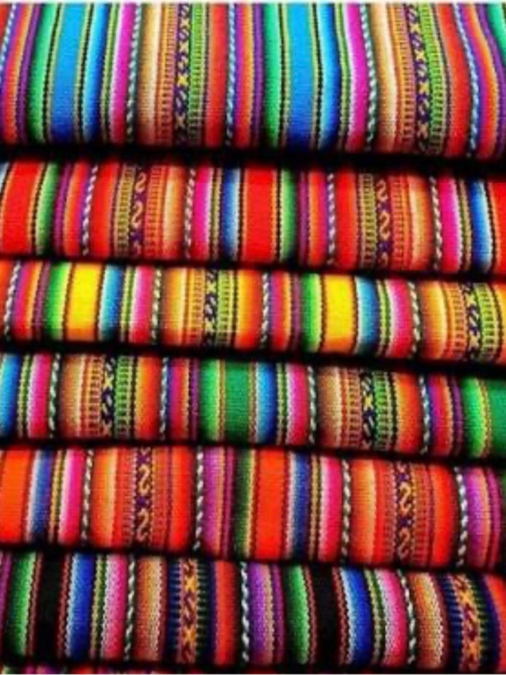 Handwoven Multicolor Stripe Textile - Artisan Home Art Fiber